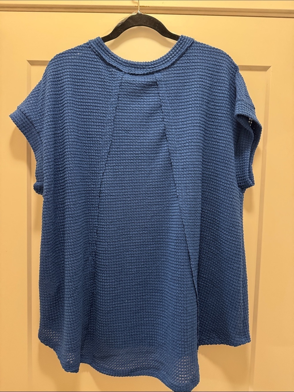 🆕 ANDREE BY UNIT Blue Textured Short Sleeve Tunic Top. M/L. NWT!🔥 - Picture 4 of 4